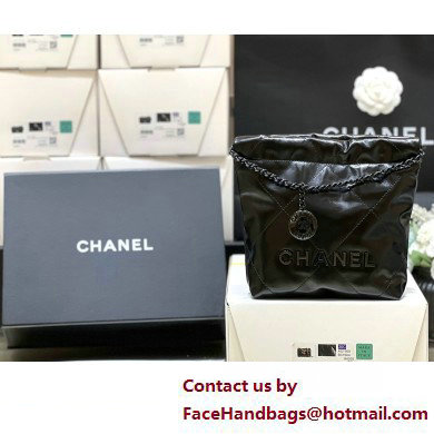 Chanel Shiny Calfskin & Black Metal Black 22 Mini Handbag AS3980 2025(ORIGINAL QUALITY)